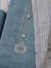 Neck Embroidered Cotton Blend Unstitched Suit With Dupatta